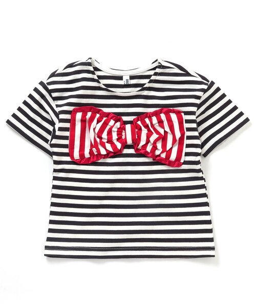 BREEZE（ブリーズ）の「ボーダードッキングTシャツ（Tシャツ/カットソー・キッズ・ブラック/サックスブルー・110/140/130/120/90/100/80）」の2枚目の写真