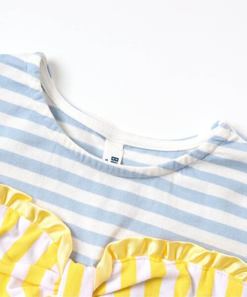 BREEZE（ブリーズ）の「ボーダードッキングTシャツ（Tシャツ/カットソー・キッズ・ブラック/サックスブルー・110/140/130/120/90/100/80）」の8枚目の写真