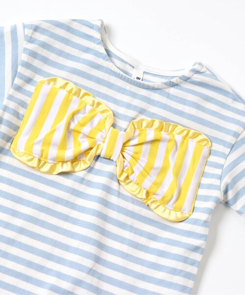 BREEZE（ブリーズ）の「ボーダードッキングTシャツ（Tシャツ/カットソー・キッズ・ブラック/サックスブルー・110/140/130/120/90/100/80）」の9枚目の写真