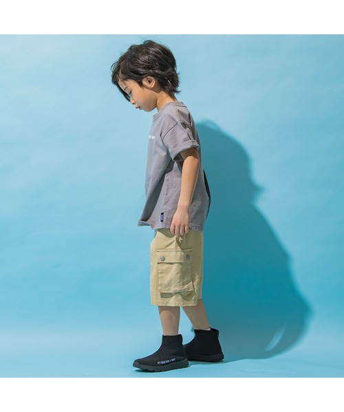 WASK（ワスク）の「WASK/5.5分丈リネンストレッチカーゴパンツ（カーゴパンツ・キッズ・ベージュ/ブラック・120/130/140/150/160/110/100）」の3枚目の写真