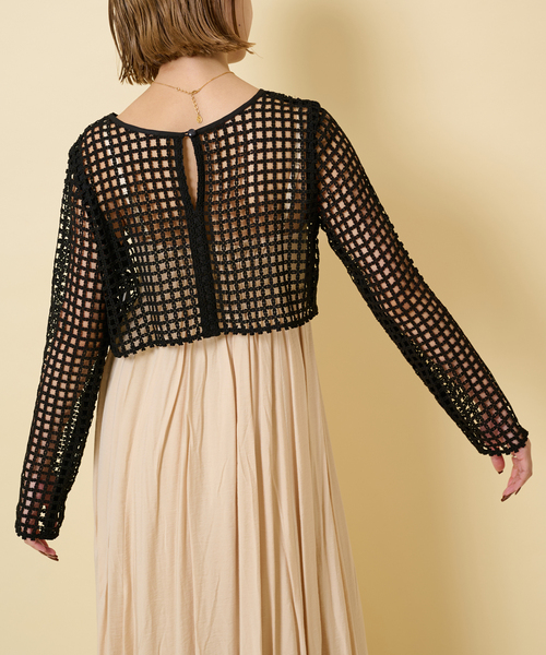 U by SPICK&SPAN（ユーバイスピックアンドスパン）の「フラワーレースプルオーバー（シャツ/ブラウス・レディース・ブラック/アイボリー・FREE）」の6枚目の写真