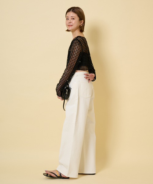 U by SPICK&SPAN（ユーバイスピックアンドスパン）の「フラワーレースプルオーバー（シャツ/ブラウス・レディース・ブラック/アイボリー・FREE）」の13枚目の写真