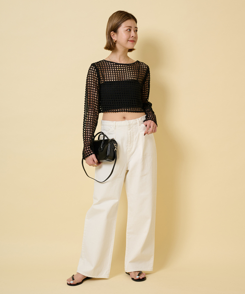 U by SPICK&SPAN（ユーバイスピックアンドスパン）の「フラワーレースプルオーバー（シャツ/ブラウス・レディース・ブラック/アイボリー・FREE）」の14枚目の写真