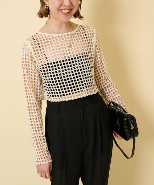 U by SPICK&SPAN（ユーバイスピックアンドスパン）の「フラワーレースプルオーバー（シャツ/ブラウス・レディース・ブラック/アイボリー・FREE）」の17枚目の写真