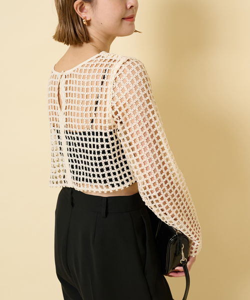 U by SPICK&SPAN（ユーバイスピックアンドスパン）の「フラワーレースプルオーバー（シャツ/ブラウス・レディース・ブラック/アイボリー・FREE）」の19枚目の写真