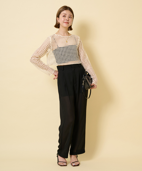 U by SPICK&SPAN（ユーバイスピックアンドスパン）の「フラワーレースプルオーバー（シャツ/ブラウス・レディース・ブラック/アイボリー・FREE）」の21枚目の写真