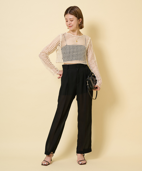 U by SPICK&SPAN（ユーバイスピックアンドスパン）の「フラワーレースプルオーバー（シャツ/ブラウス・レディース・ブラック/アイボリー・FREE）」の22枚目の写真