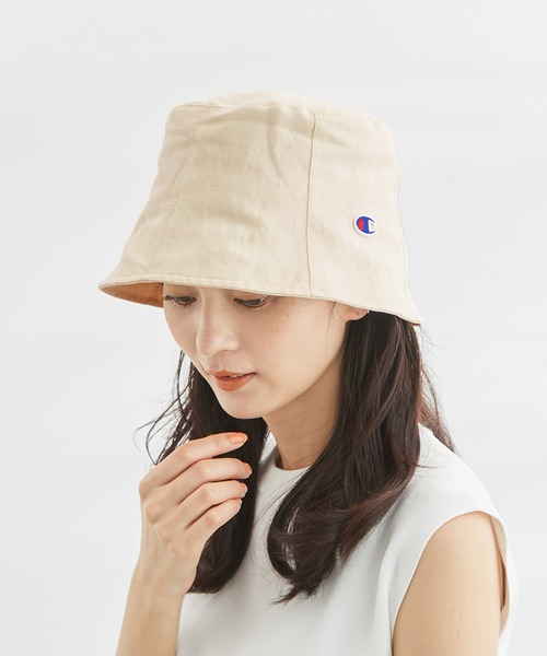 Champion（チャンピオン）の「【Champion/チャンピオン別注】麻混ギャザーデザインハット（ハット・レディース・ブラック/キナリ・FREE）」の2枚目の写真