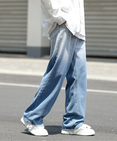 neos(ネオス)の「【neos -addictive design-】ルーズシルエット グラデーション ワイド デニム パンツ(デニムパンツ・メンズ・ブラック/ブルー・MEDIUM/LARGE/X-LARGE)」の6枚目の写真