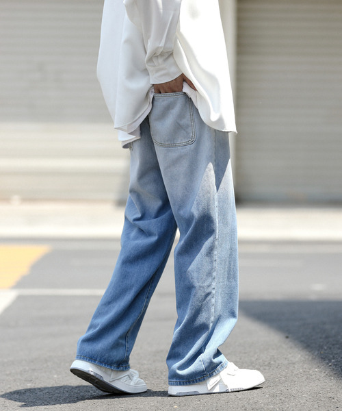 neos(ネオス)の「【neos -addictive design-】ルーズシルエット グラデーション ワイド デニム パンツ(デニムパンツ・メンズ・ブラック/ブルー・MEDIUM/LARGE/X-LARGE)」の8枚目の写真