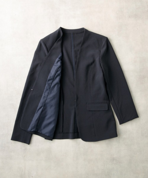 7days Life Styling（セブンデイズライフスタイリング）の「【洗濯機で洗える】うすカルタテヨコストレッチ　パンツスーツセット（スーツセット・レディース・ネイビー系/ブラック・S/LL/M/3L/L）」の19枚目の写真