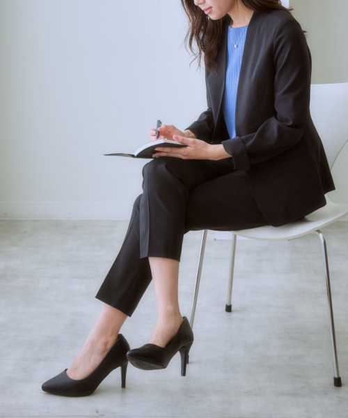 7days Life Styling（セブンデイズライフスタイリング）の「【洗濯機で洗える】うすカルタテヨコストレッチ　パンツスーツセット（スーツセット・レディース・ネイビー系/ブラック・S/LL/M/3L/L）」の17枚目の写真