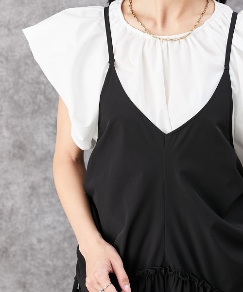 Soiunique（スワユニーク）の「サイドシャーリングキャミワンピース ［Soiunique］（ワンピース・レディース・モスグリーン/ブラック・M）」の10枚目の写真