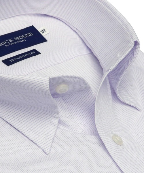 TOKYO SHIRTS(トウキョウシャツ)の「形態安定ノーアイロン スナップダウン 半袖ビジネスワイシャツ(ビジネスシャツ・メンズ・ライトパープル・首回り37cm/首回り41cm/首回り39cm/首回り42cm/首回り43cm)」の2枚目の写真