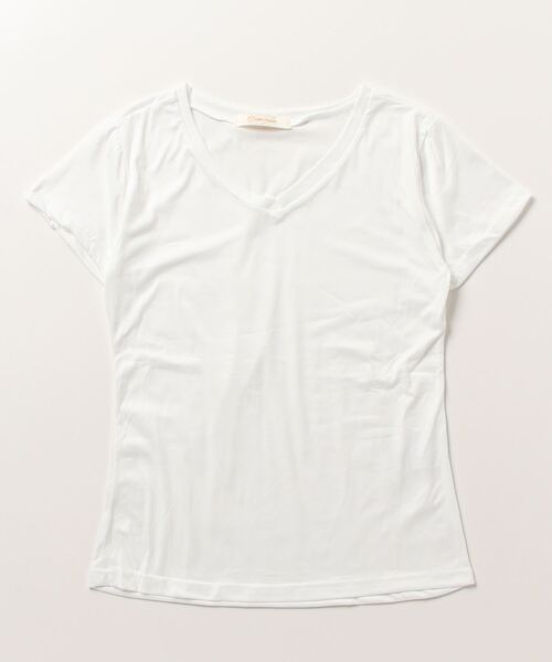 Dream garden（ドリームガーデン）の「Vネック半袖Tシャツ（Tシャツ/カットソー・レディース・ホワイト/ブラック/イエロー/オレンジ/グリーン/チェリーピンク/ターコイズブルー・M/L/XL/XXL）」の13枚目の写真
