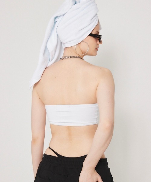 CRANK(クランク)の「韓国ブランド CRANK クランク METAL LOGO BRA TOP ブラトップ(チューブトップ・レディース・ホワイト/ブラック/杢グレー・ONE SIZE)」の6枚目の写真