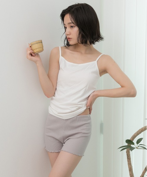 ad thie（アドティエ）の「リブインナーペチパンツ 裾メロー ショートパンツゴム（その他ルームウェア・レディース・ピンクベージュ/ブラック/オフホワイト・FREE）」の21枚目の写真