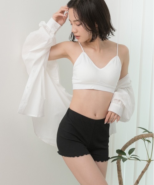 ad thie（アドティエ）の「リブインナーペチパンツ 裾メロー ショートパンツゴム（その他ルームウェア・レディース・ピンクベージュ/ブラック/オフホワイト・FREE）」の18枚目の写真