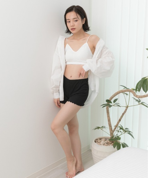 ad thie（アドティエ）の「リブインナーペチパンツ 裾メロー ショートパンツゴム（その他ルームウェア・レディース・ピンクベージュ/ブラック/オフホワイト・FREE）」の19枚目の写真