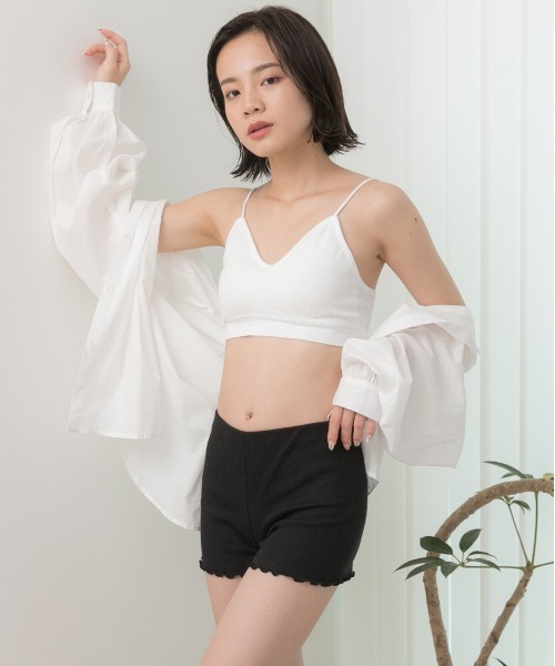 ad thie（アドティエ）の「リブインナーペチパンツ 裾メロー ショートパンツゴム（その他ルームウェア・レディース・ピンクベージュ/ブラック/オフホワイト・FREE）」の20枚目の写真