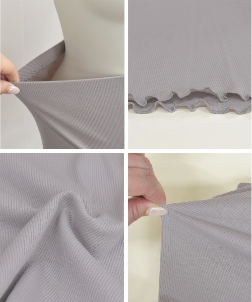 ad thie（アドティエ）の「リブインナーペチパンツ 裾メロー ショートパンツゴム（その他ルームウェア・レディース・ピンクベージュ/ブラック/オフホワイト・FREE）」の9枚目の写真