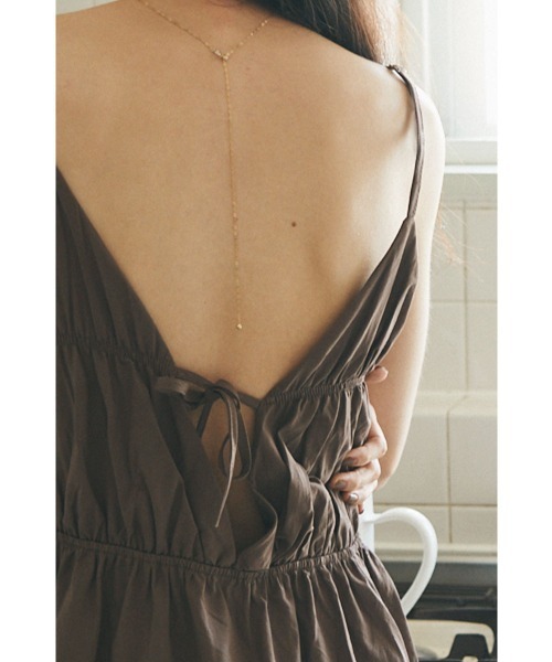 marjour(マージュール)の「CAMISOLE TIERED ONEPIECE(ワンピース・レディース・ブラック/ブラウン・M)」の15枚目の写真