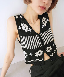 SLOBE citron. | SLOBE citron. Flowerニットベスト(ベスト)