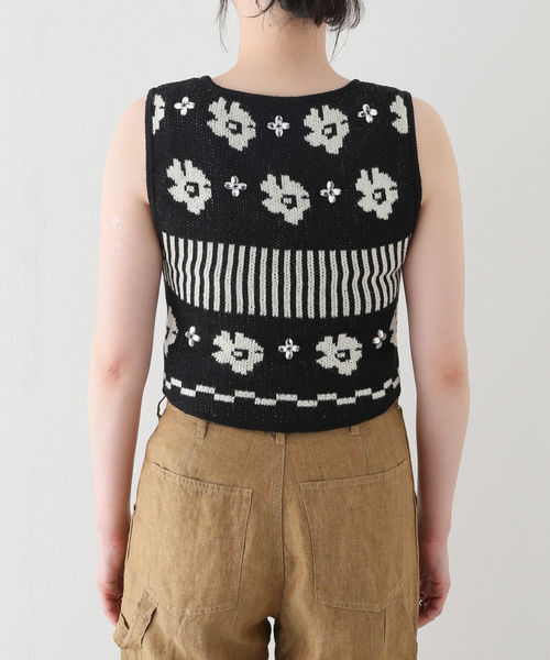 SLOBE citron.（スローブシトロン）の「SLOBE citron. Flowerニットベスト（ベスト・レディース・ブラック・FREE）」の22枚目の写真