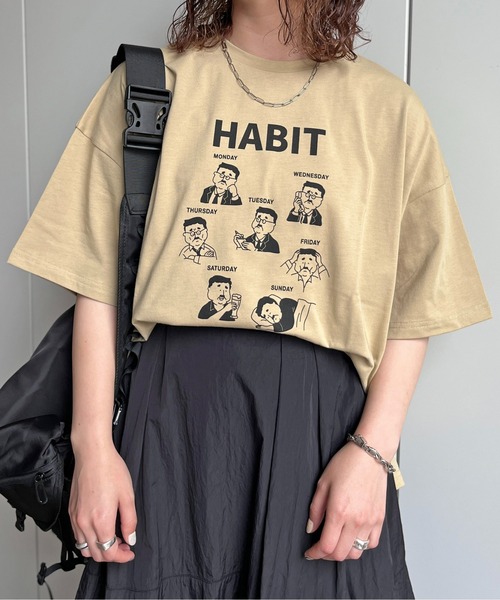 CPCM(シーピーシーエム)の「7daysおじさんビッグTシャツ(Tシャツ/カットソー・レディース・イエロー/カーキ/オフホワイト/ホワイト系その他・FREE)」の3枚目の写真