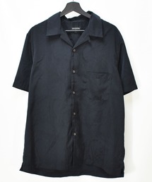 【ヴィンテージ古着】00's GEORGE/ジョージ ブラック ボタニカル柄 半袖シャツ
