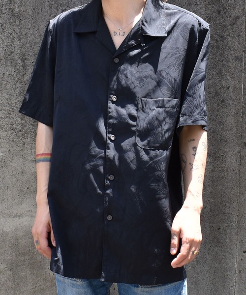 VINTAGE(ヴィンテージ)の「【ヴィンテージ古着】00's GEORGE/ジョージ ブラック ボタニカル柄 半袖シャツ(シャツ/ブラウス・メンズ・ブラック・LARGE)」の3枚目の写真