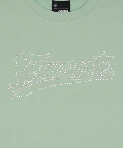 FCMM(エフシーエムエム)の「【日本限定アイテム】RHINE STONE S/S TEE/ラインストーンショートスリーブT(Tシャツ/カットソー・レディース・ブラック/ミント/ホワイト・MEDIUM/SMALL)」の4枚目の写真