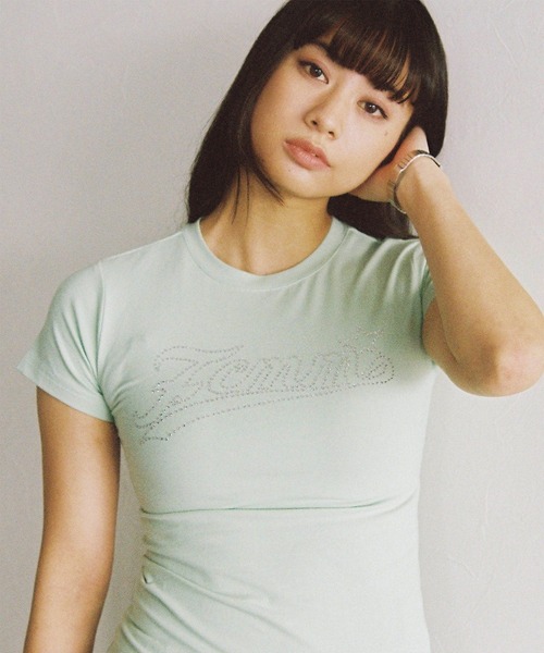 FCMM(エフシーエムエム)の「【日本限定アイテム】RHINE STONE S/S TEE/ラインストーンショートスリーブT(Tシャツ/カットソー・レディース・ブラック/ミント/ホワイト・MEDIUM/SMALL)」の17枚目の写真