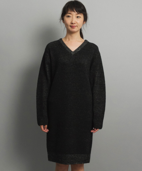AMERICAN RAG CIE(アメリカンラグシー)の「MUNICH×AMERICAN RAG CIEラムウール片畦Vネックニットワンピース/212-MUM-MN152K08【WEB限定】(ワンピース・レディース・ブラック/グレー系その他・FREE)」の10枚目の写真