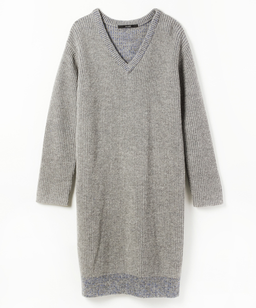 AMERICAN RAG CIE(アメリカンラグシー)の「MUNICH×AMERICAN RAG CIEラムウール片畦Vネックニットワンピース/212-MUM-MN152K08【WEB限定】(ワンピース・レディース・ブラック/グレー系その他・FREE)」の20枚目の写真