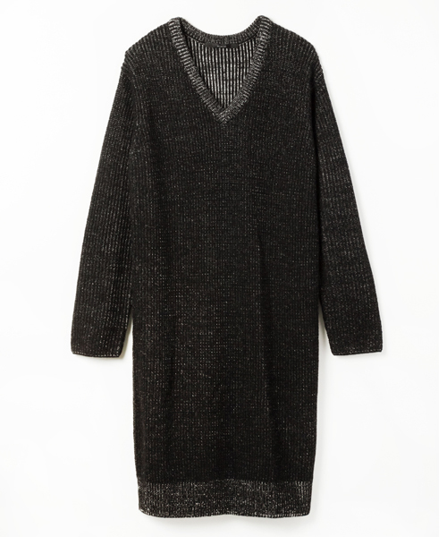 AMERICAN RAG CIE(アメリカンラグシー)の「MUNICH×AMERICAN RAG CIEラムウール片畦Vネックニットワンピース/212-MUM-MN152K08【WEB限定】(ワンピース・レディース・ブラック/グレー系その他・FREE)」の15枚目の写真