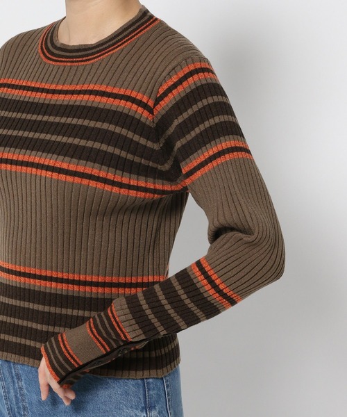 LOWRYS FARM（ローリーズファーム）の「ソデボタンマルチボーダーLS