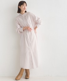 製品洗いブロードロングシャツワンピース長袖