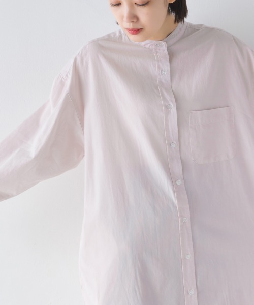 OMNES（オムネス）の「製品洗いブロードロングシャツワンピース長袖（シャツワンピース・レディース・ホワイト/ブラック系その他/ブルー/ブルー系その他/ピンク/ベージュ・FREE）」の18枚目の写真