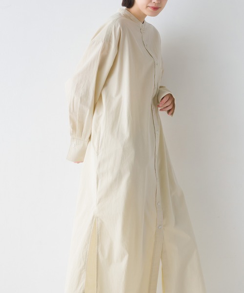 OMNES（オムネス）の「製品洗いブロードロングシャツワンピース長袖（シャツワンピース・レディース・ホワイト/ブラック系その他/ブルー/ブルー系その他/ピンク/ベージュ・FREE）」の10枚目の写真