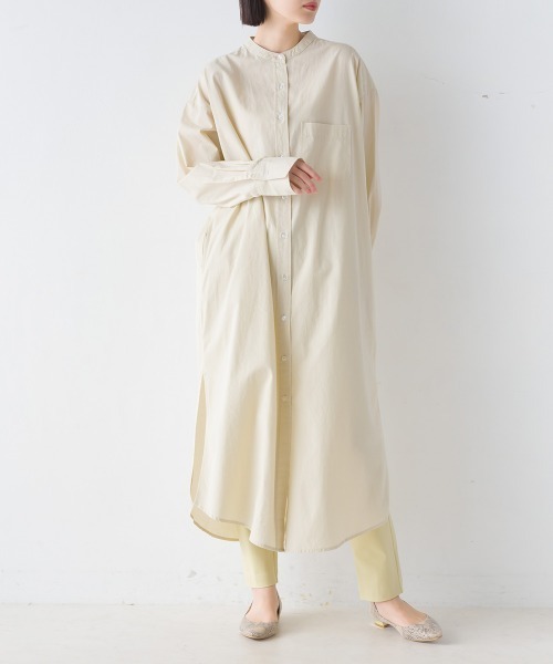 OMNES（オムネス）の「製品洗いブロードロングシャツワンピース長袖（シャツワンピース・レディース・ホワイト/ブラック系その他/ブルー/ブルー系その他/ピンク/ベージュ・FREE）」の11枚目の写真