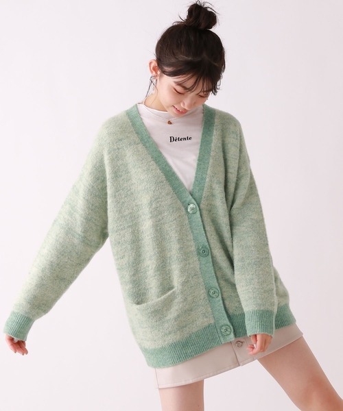 repipi armario（レピピ アルマリオ）の「フワフワエアリーカーディガン（カーディガン/ボレロ・キッズ・グリーン/パープル/グレー・SMALL/MEDIUM/LARGE）」の3枚目の写真