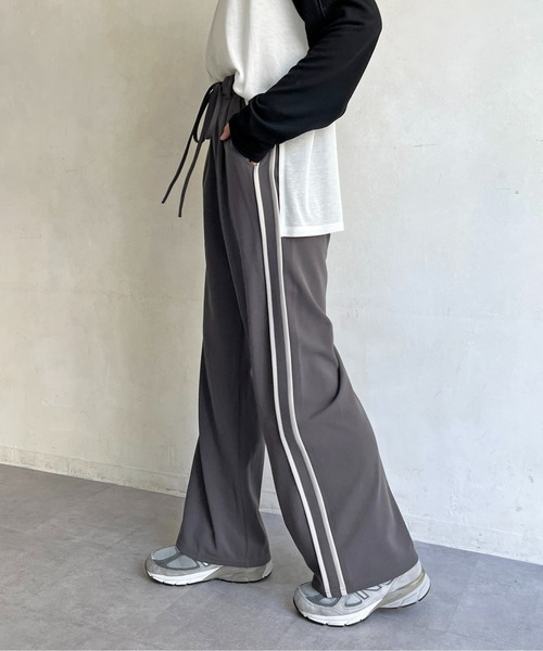 CPCM(シーピーシーエム)の「サイドラインパンツ(その他パンツ・レディース・ブラック/グリーン/ネイビー/グレー・FREE)」の10枚目の写真