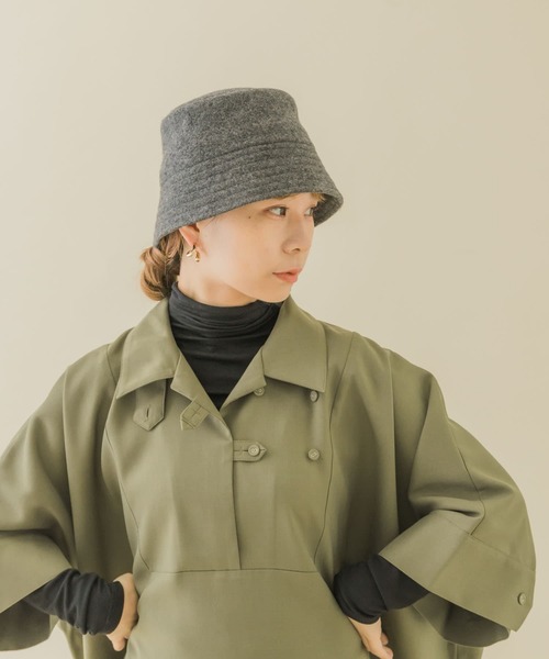 SMELLY(スメリー)の「ソフトウールバケットハット(ハット・レディース・グレー/モカ/アイボリー/ブラック・-)」の9枚目の写真