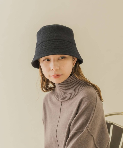 SMELLY(スメリー)の「ソフトウールバケットハット(ハット・レディース・グレー/モカ/アイボリー/ブラック・-)」の11枚目の写真