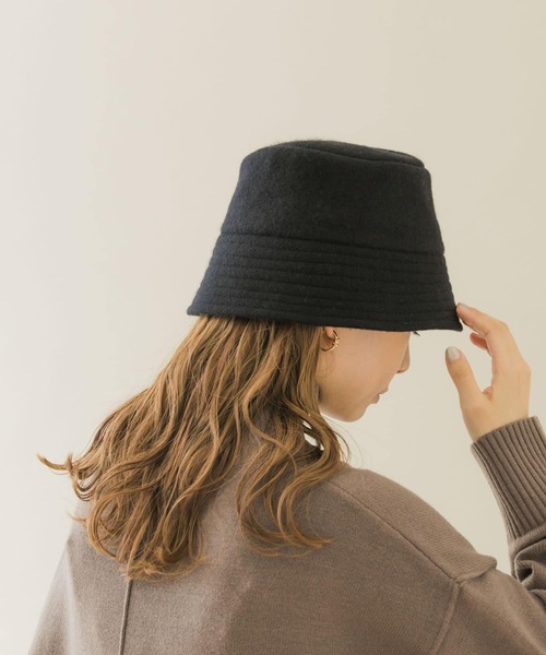 SMELLY(スメリー)の「ソフトウールバケットハット(ハット・レディース・グレー/モカ/アイボリー/ブラック・-)」の12枚目の写真