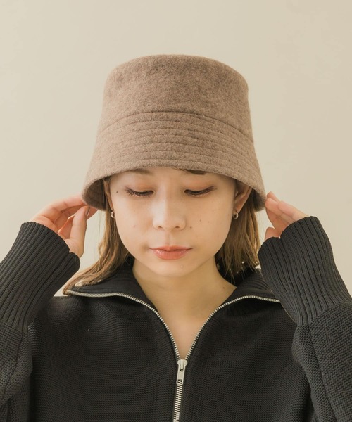 SMELLY(スメリー)の「ソフトウールバケットハット(ハット・レディース・グレー/モカ/アイボリー/ブラック・-)」の16枚目の写真