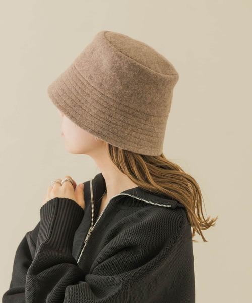 SMELLY(スメリー)の「ソフトウールバケットハット(ハット・レディース・グレー/モカ/アイボリー/ブラック・-)」の17枚目の写真