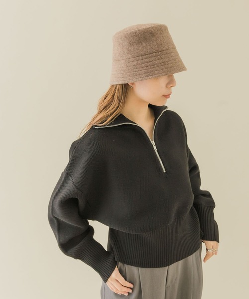 SMELLY(スメリー)の「ソフトウールバケットハット(ハット・レディース・グレー/モカ/アイボリー/ブラック・-)」の19枚目の写真