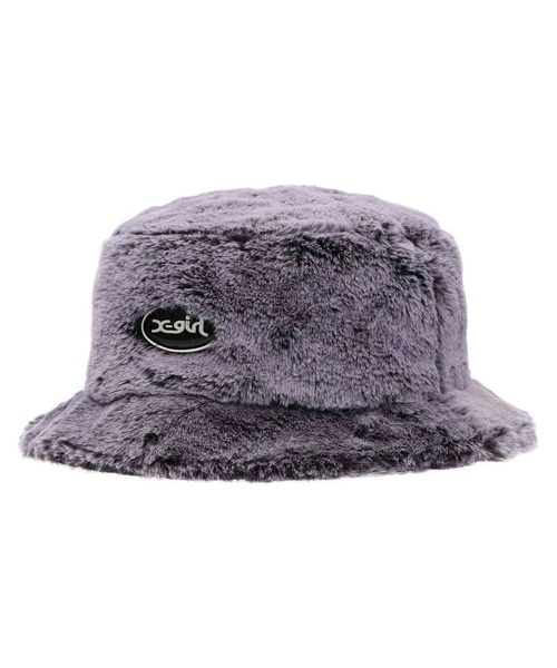 X-girl（エックスガール）の「FAUX FUR BUCKET HAT（ハット・レディース・ブラック/ホワイト・ONE SIZE）」の2枚目の写真